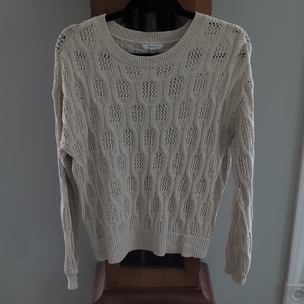 Maurices Open Knit Beige Sweater